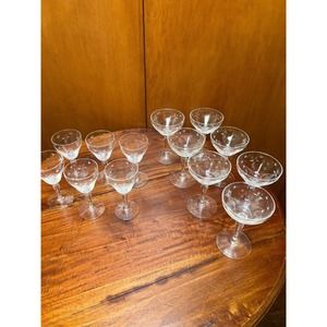 Hawkes clear crystal wine goblets vintage 1950's